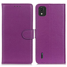 Handytasche Stand Schutzhülle Flip Leder Hülle A03D für Nokia C2 2nd Edition Violett