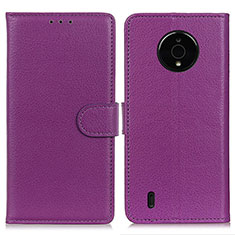 Handytasche Stand Schutzhülle Flip Leder Hülle A03D für Nokia C200 Violett