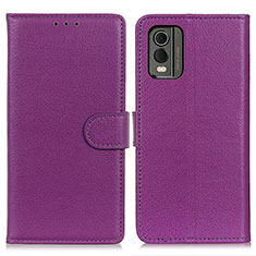 Handytasche Stand Schutzhülle Flip Leder Hülle A03D für Nokia C210 Violett