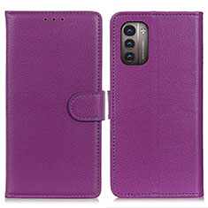 Handytasche Stand Schutzhülle Flip Leder Hülle A03D für Nokia G11 Violett