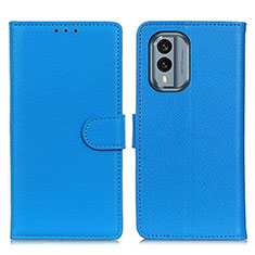 Handytasche Stand Schutzhülle Flip Leder Hülle A03D für Nokia X30 5G Hellblau