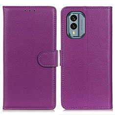 Handytasche Stand Schutzhülle Flip Leder Hülle A03D für Nokia X30 5G Violett