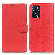 Handytasche Stand Schutzhülle Flip Leder Hülle A03D für Oppo A16s Rot