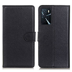 Handytasche Stand Schutzhülle Flip Leder Hülle A03D für Oppo A54s Schwarz