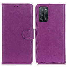 Handytasche Stand Schutzhülle Flip Leder Hülle A03D für Oppo A55 5G Violett