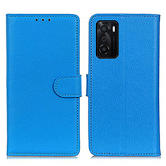 Handytasche Stand Schutzhülle Flip Leder Hülle A03D für Oppo A55S 5G Hellblau