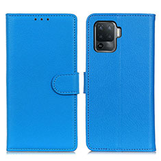 Handytasche Stand Schutzhülle Flip Leder Hülle A03D für Oppo A94 4G Hellblau