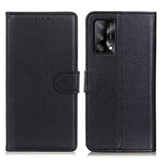 Handytasche Stand Schutzhülle Flip Leder Hülle A03D für Oppo A95 4G Schwarz