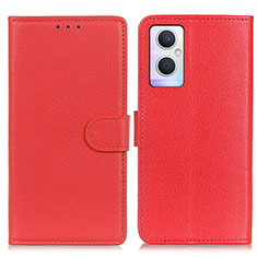 Handytasche Stand Schutzhülle Flip Leder Hülle A03D für Oppo A96 5G Rot