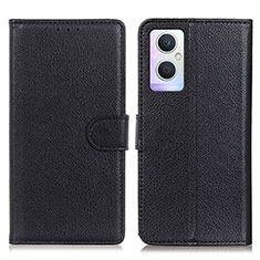 Handytasche Stand Schutzhülle Flip Leder Hülle A03D für Oppo A96 5G Schwarz