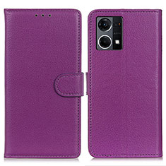 Handytasche Stand Schutzhülle Flip Leder Hülle A03D für Oppo F21s Pro 4G Violett