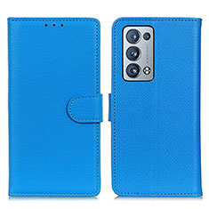 Handytasche Stand Schutzhülle Flip Leder Hülle A03D für Oppo Reno6 Pro 5G Hellblau