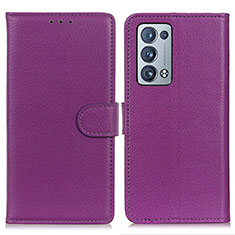 Handytasche Stand Schutzhülle Flip Leder Hülle A03D für Oppo Reno6 Pro 5G Violett