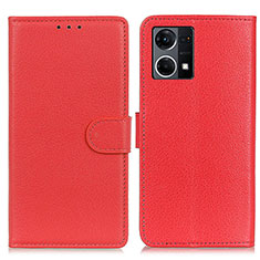 Handytasche Stand Schutzhülle Flip Leder Hülle A03D für Oppo Reno7 4G Rot