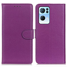 Handytasche Stand Schutzhülle Flip Leder Hülle A03D für Oppo Reno7 Pro 5G Violett