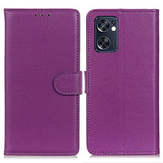 Handytasche Stand Schutzhülle Flip Leder Hülle A03D für Oppo Reno7 SE 5G Violett