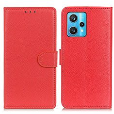 Handytasche Stand Schutzhülle Flip Leder Hülle A03D für Realme 9 4G Rot