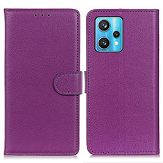 Handytasche Stand Schutzhülle Flip Leder Hülle A03D für Realme 9 4G Violett