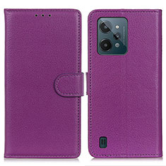 Handytasche Stand Schutzhülle Flip Leder Hülle A03D für Realme C31 Violett