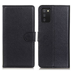 Handytasche Stand Schutzhülle Flip Leder Hülle A03D für Samsung Galaxy A02s Schwarz