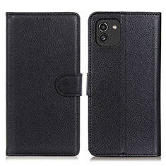 Handytasche Stand Schutzhülle Flip Leder Hülle A03D für Samsung Galaxy A03 Schwarz