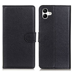 Handytasche Stand Schutzhülle Flip Leder Hülle A03D für Samsung Galaxy A04 4G Schwarz