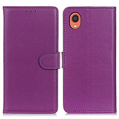 Handytasche Stand Schutzhülle Flip Leder Hülle A03D für Samsung Galaxy A22 5G SC-56B Violett