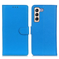 Handytasche Stand Schutzhülle Flip Leder Hülle A03D für Samsung Galaxy S21 FE 5G Hellblau