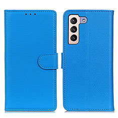 Handytasche Stand Schutzhülle Flip Leder Hülle A03D für Samsung Galaxy S21 Plus 5G Hellblau