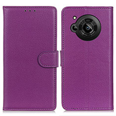 Handytasche Stand Schutzhülle Flip Leder Hülle A03D für Sharp Aquos R7 Violett