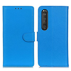 Handytasche Stand Schutzhülle Flip Leder Hülle A03D für Sony Xperia 1 III Hellblau