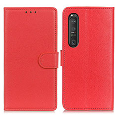 Handytasche Stand Schutzhülle Flip Leder Hülle A03D für Sony Xperia 1 III Rot