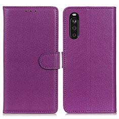 Handytasche Stand Schutzhülle Flip Leder Hülle A03D für Sony Xperia 10 III Lite Violett