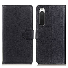 Handytasche Stand Schutzhülle Flip Leder Hülle A03D für Sony Xperia 10 IV Schwarz