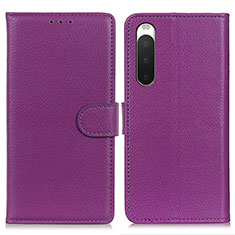 Handytasche Stand Schutzhülle Flip Leder Hülle A03D für Sony Xperia 10 IV SO-52C Violett