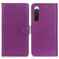 Handytasche Stand Schutzhülle Flip Leder Hülle A03D für Sony Xperia 10 IV Violett