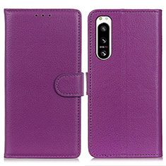 Handytasche Stand Schutzhülle Flip Leder Hülle A03D für Sony Xperia 5 IV Violett