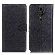 Handytasche Stand Schutzhülle Flip Leder Hülle A03D für Sony Xperia PRO-I Schwarz