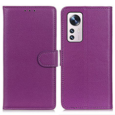 Handytasche Stand Schutzhülle Flip Leder Hülle A03D für Xiaomi Mi 12 5G Violett