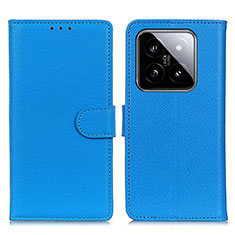 Handytasche Stand Schutzhülle Flip Leder Hülle A03D für Xiaomi Mi 14 5G Hellblau