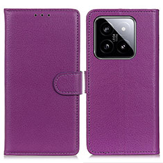 Handytasche Stand Schutzhülle Flip Leder Hülle A03D für Xiaomi Mi 14 5G Violett