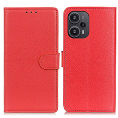 Handytasche Stand Schutzhülle Flip Leder Hülle A03D für Xiaomi Poco F5 5G Rot