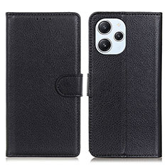 Handytasche Stand Schutzhülle Flip Leder Hülle A03D für Xiaomi Redmi 12 4G Schwarz