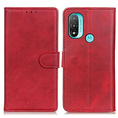 Handytasche Stand Schutzhülle Flip Leder Hülle A04D für Motorola Moto E20 Rot