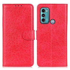 Handytasche Stand Schutzhülle Flip Leder Hülle A04D für Motorola Moto G60 Rot