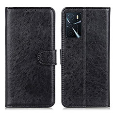 Handytasche Stand Schutzhülle Flip Leder Hülle A04D für Oppo A16 Schwarz