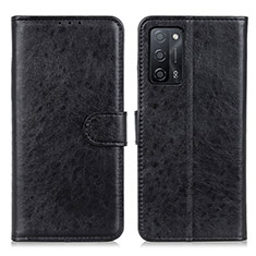 Handytasche Stand Schutzhülle Flip Leder Hülle A04D für Oppo A53s 5G Schwarz