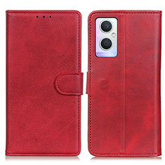 Handytasche Stand Schutzhülle Flip Leder Hülle A04D für Oppo A96 5G Rot