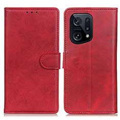 Handytasche Stand Schutzhülle Flip Leder Hülle A04D für Oppo Find X5 5G Rot