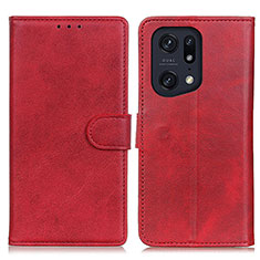 Handytasche Stand Schutzhülle Flip Leder Hülle A04D für Oppo Find X5 Pro 5G Rot